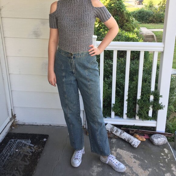 VTG Sz 8 High Waisted Jeans Harve Bernard, Denim, 70s, 80s, Mom Jeans, Seamwork - Picture 1 of 9